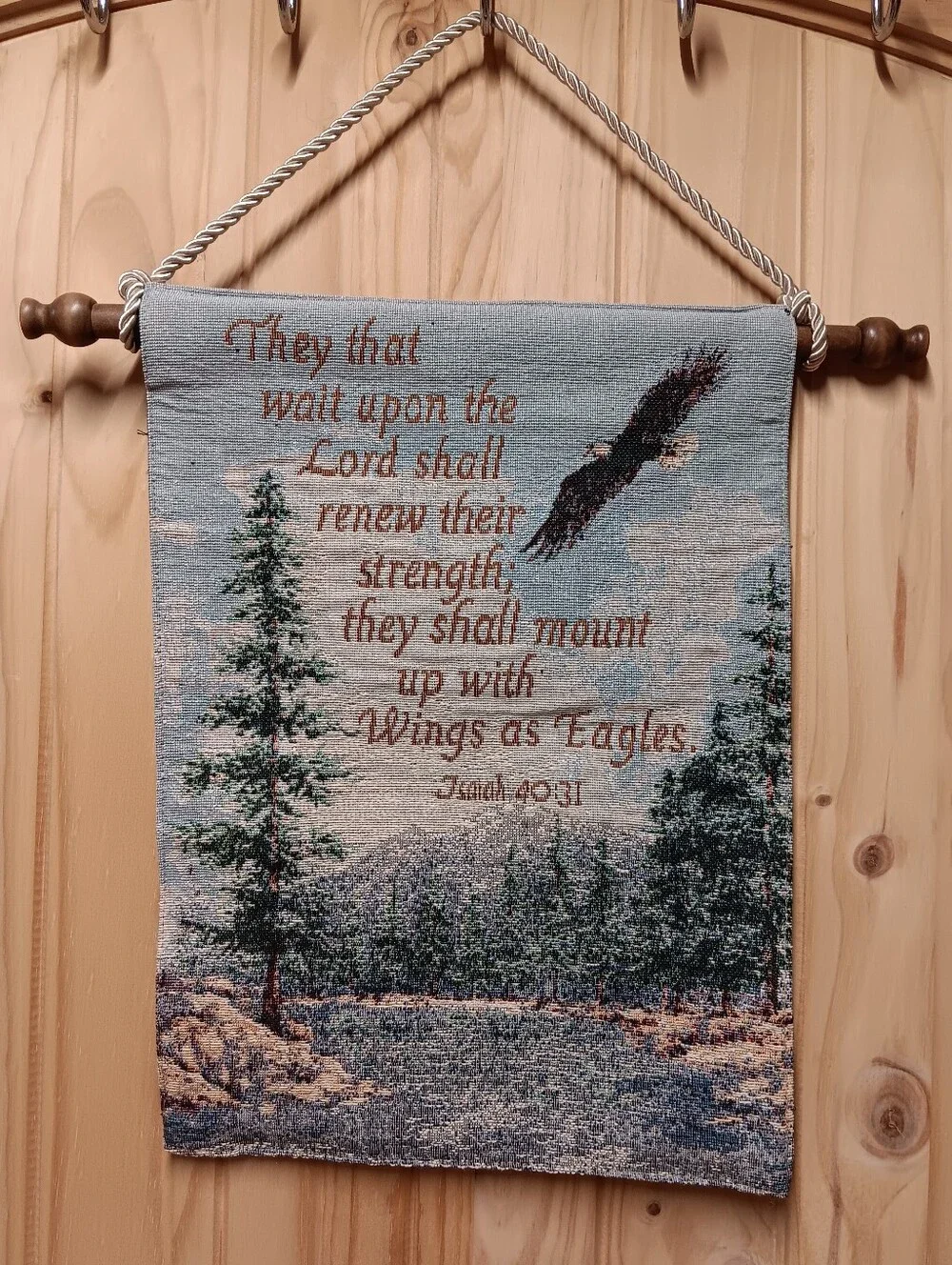 Inspirational Gift Co Inspirational Eagle Wall Hanging Tapestry Bible Verse EUC